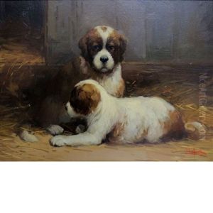 St. Bernard Puppies by Jean Lefort