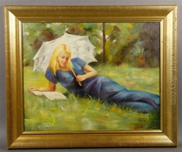 Girl With Umbrella - view 1