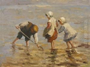 Children Playing In The Surf