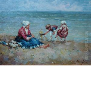 Taking The Children To The Beach by Jean Lefort