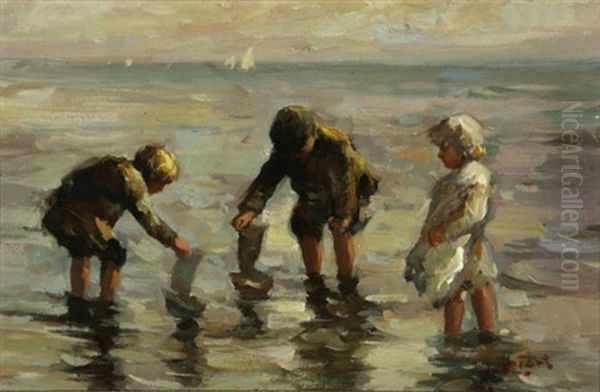 Playing With Sailboats At The Shore - view 1