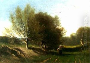 Provincial Landscape With A Figure On A Lane