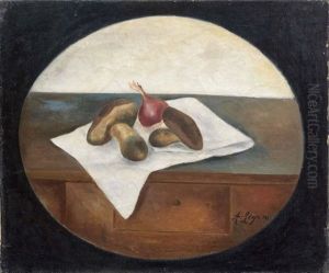 Natura Morta Con Funghi E Cipolla by Achille Lega