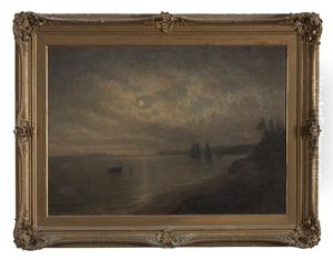 Moonlight On Penobscot Bay, Near Camden Maine by Nikolay Tysland Leganger