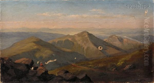 Artist Sketching In The Mountains - view 1