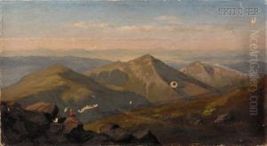 Artist Sketching In The Mountains