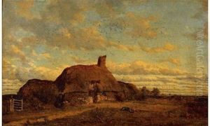 Chaumiere Dans Les Landes, Environ De Locmine, Morbihan Chaumiere Dans Les Landes, Environ De Locmine, Morbihan