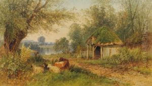 Landscape With Cottage And Livestock by Albert (Fitch) Bellows