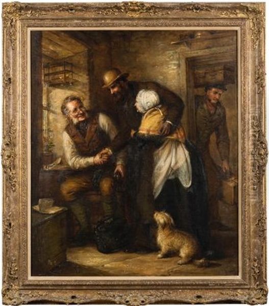 After Many Years', Interior Scene With A Son Returning To His Family - view 1