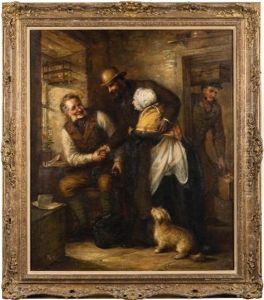 After Many Years', Interior Scene With A Son Returning To His Family by Alexander Leggatt