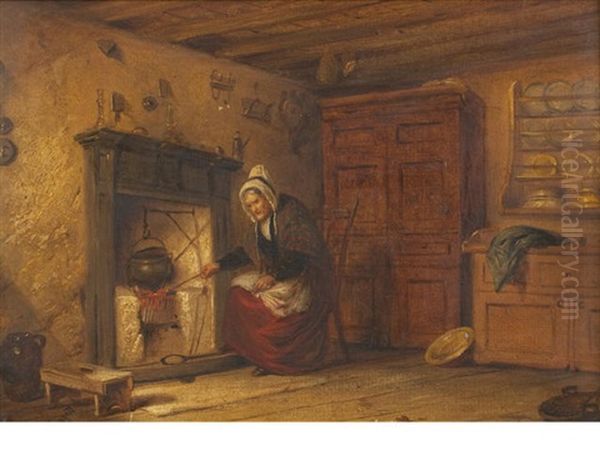 Auld Jenny, Cottage Interior Near Perth (+ Auld Johnny, Pair) - view 1