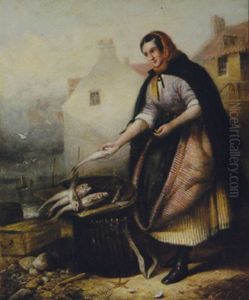Young Woman Vending Trout