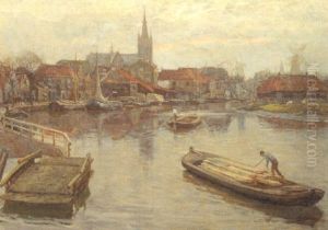 Gezicht Op Schiedam by Johan Coenraad Ulrich Legner