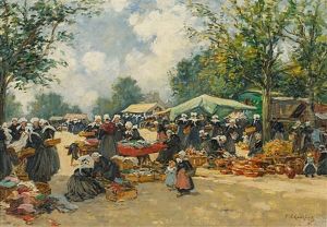 Bretonischer Markt by Fernand Marie Eugene Legout-Gerard