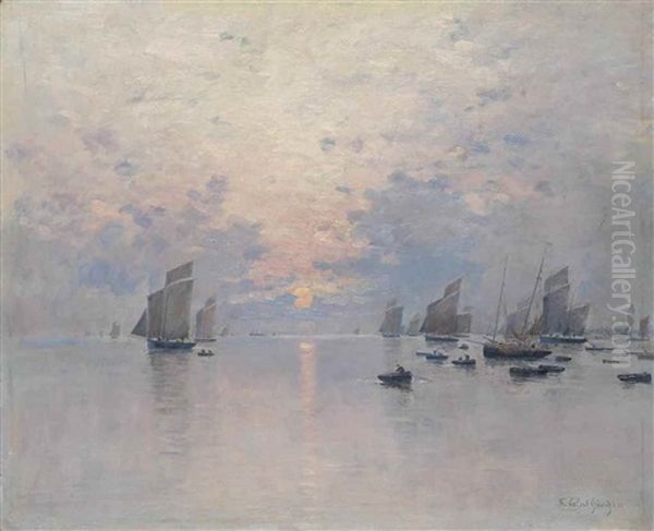 Boats At Dusk, Possibly Concarneau - view 1