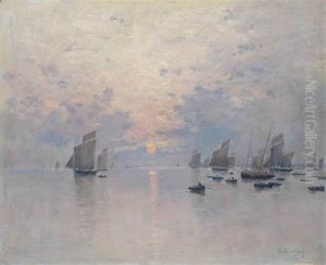 Boats At Dusk, Possibly Concarneau