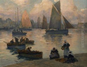Retour De Peche Dans Le Port De Concarneau by Fernand Marie Eugene Legout-Gerard