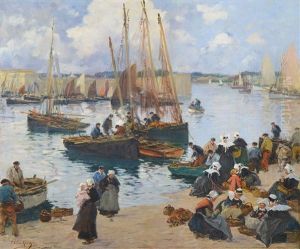 Escena De Puerto Breton by Fernand Marie Eugene Legout-Gerard