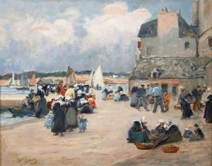 Animation Sur Le Port De Concarneau by Fernand Marie Eugene Legout-Gerard