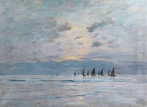 Voiliers Sur La Mer by Fernand Marie Eugene Legout-Gerard