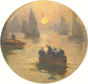 Retour De Peche Soleil Couchant by Fernand Marie Eugene Legout-Gerard