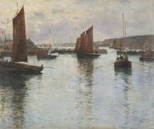Hafen In Der Bretagne by Fernand Marie Eugene Legout-Gerard