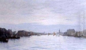 Le Port D'amsterdam by Fernand Marie Eugene Legout-Gerard