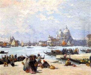 Venise, La Salute Et Le Grand Canal Vers La Piazetta by Fernand Marie Eugene Legout-Gerard