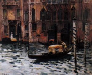 Venise - Gondoles Sur Le Grand Canal by Fernand Marie Eugene Legout-Gerard