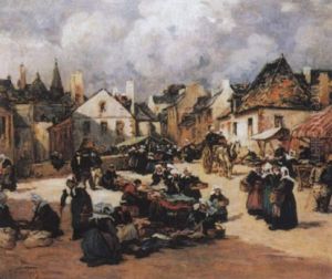 Le Marche De Pont Aven by Fernand Marie Eugene Legout-Gerard