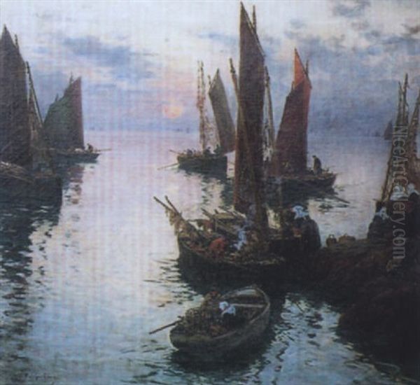 Retour De Peche Soleil Couchant - view 1
