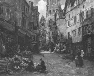Le Marche En Bretagne by Fernand Marie Eugene Legout-Gerard