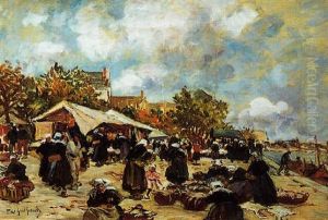 Concarneau, Marche Aux Poisosns Et Aux Etoffes by Fernand Marie Eugene Legout-Gerard