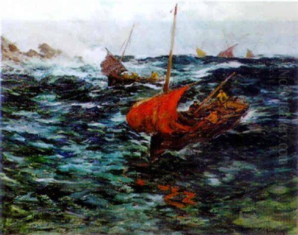Barques Sous Voiles Par Forte Brise - view 1