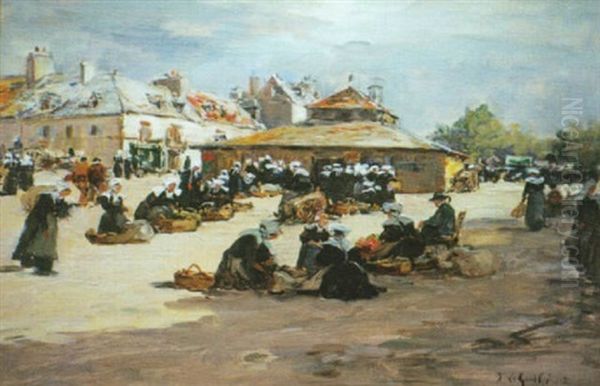 Sur La Place Du Marche A Concarneau - view 1