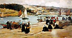 Sur Le Bord De La Riviere: La Sortie Des Barques by Fernand Marie Eugene Legout-Gerard