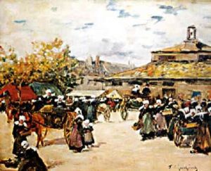 Scene De Marche Devant Les Halles De Concarneau