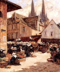 Breton Market by Fernand Marie Eugene Legout-Gerard