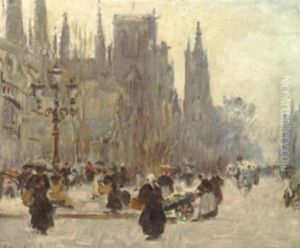 A Bustling Bordeaux Street Scene