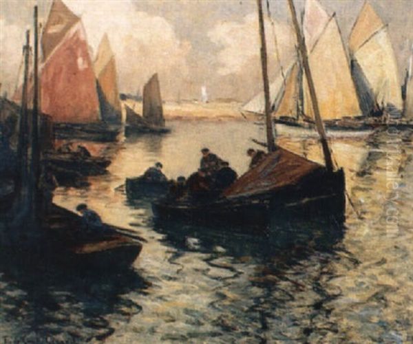 Barques Au Mouillage Et Thoniers Sous Voiles - view 1