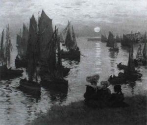 Abendstimmung In Einem Bretonischen Fischerhafen Abendstimmung In Einem Bretonischen Fischerhafen
