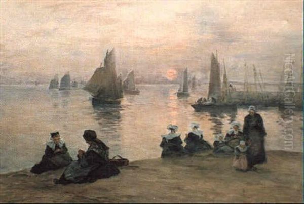 Retour Des Barques Le Soir A Concarneau - view 1
