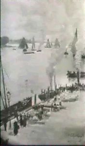 Le Port De Dordrecht (vers 1901) by Fernand Marie Eugene Legout-Gerard