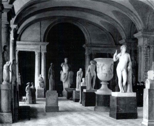 South End Of The Salle Des Cariatides In The Louvre - view 1