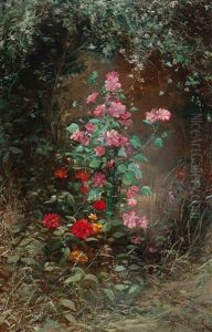 Abundance Of Flowers In The Forest by Jacques Theodore LeGrand