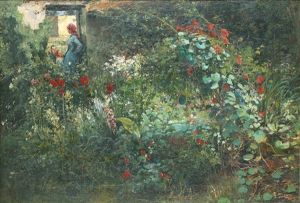 Rosentradgard Med Figurer