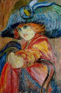Femme Au Grand Chapeau by Louis Legrand