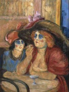 Filles Au Cafe by Louis Legrand