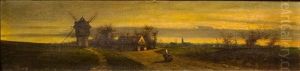 Les Lavandieres, Bateaux En Bord De Rivage, Fermes. . . (set Of 4)