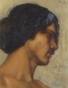 Head Study Of A Man by Alphonse Legros